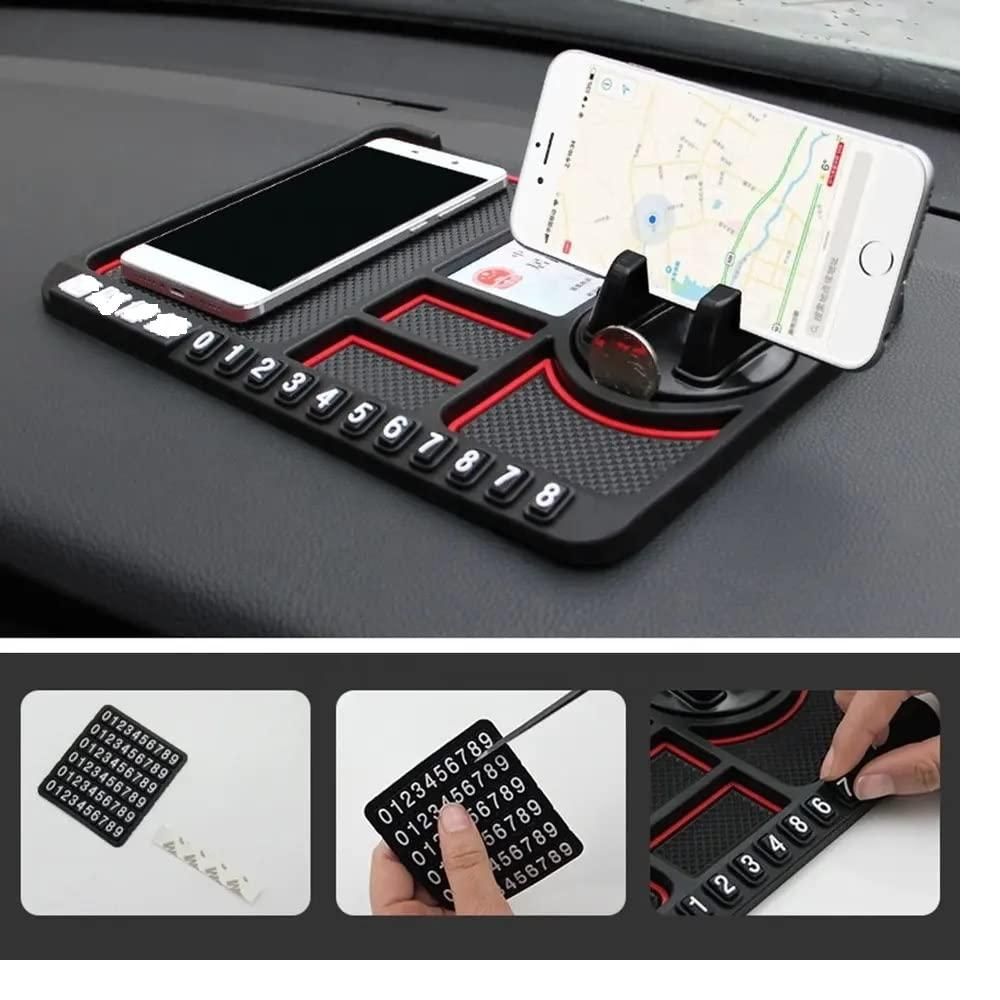 Car Dashboard Mobile Holder with Parking Number Display